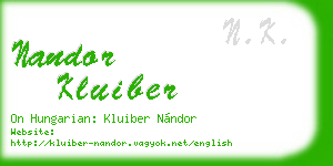 nandor kluiber business card